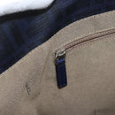 FENDI Zucca Canvas Hand Bag PVC Navy Silver 7VA271 Auth 213018V-21
