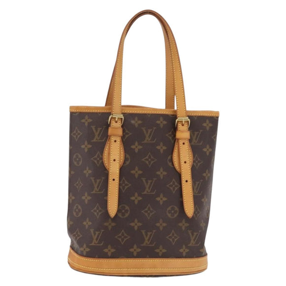 LOUIS VUITTON Monogram Bucket PM Shoulder Bag M42238 LV Auth 213022