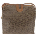 CELINE C Sulky Horse Carriage Shoulder Bag PVC Beige Gold Auth 213023-3