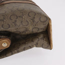 CELINE C Sulky Horse Carriage Shoulder Bag PVC Beige Gold Auth 213023-7
