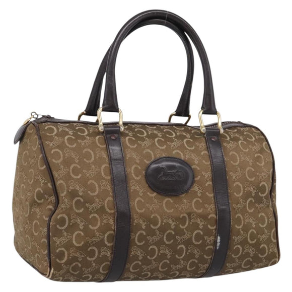 CELINE C Sulky Hand Bag Canvas Brown Gold Auth 213024