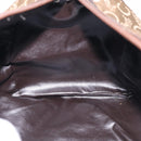 CELINE C Sulky Hand Bag Canvas Brown Gold Auth 213024-17