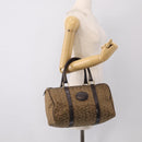 CELINE C Sulky Hand Bag Canvas Brown Gold Auth 213024-20