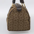 CELINE C Sulky Hand Bag Canvas Brown Gold Auth 213024-5