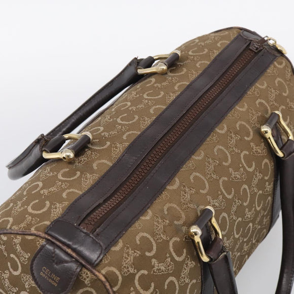 CELINE C Sulky Hand Bag Canvas Brown Gold Auth 213024