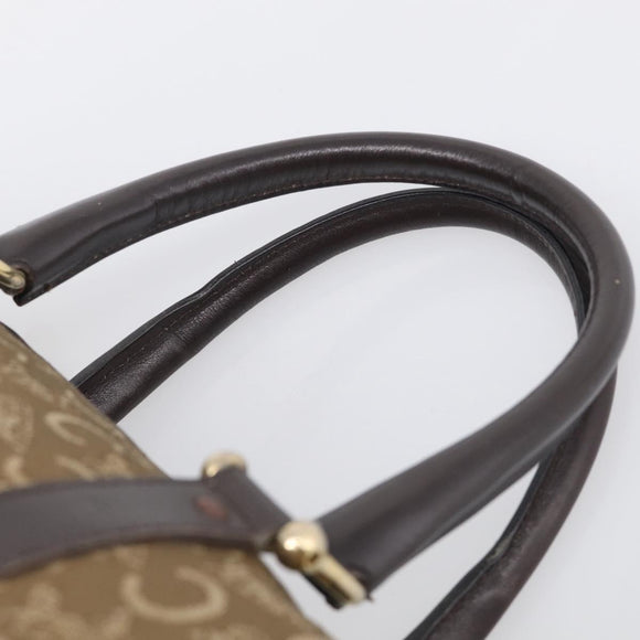 CELINE C Sulky Hand Bag Canvas Brown Gold Auth 213024