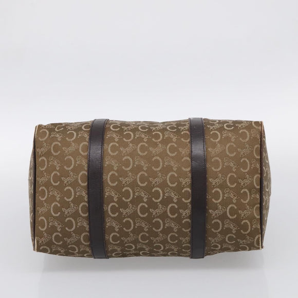 CELINE C Sulky Hand Bag Canvas Brown Gold Auth 213024