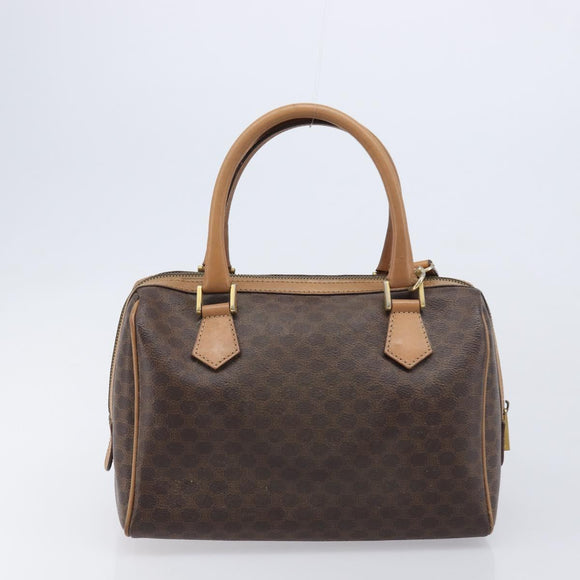 CELINE Macadam Canvas Shoulder Bag PVC Leather 3 Set Brown Auth 213027