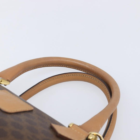 CELINE Macadam Canvas Shoulder Bag PVC Leather 3 Set Brown Auth 213027