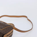 CELINE Macadam Canvas Shoulder Bag PVC Leather 3 Set Brown Auth 213027-17