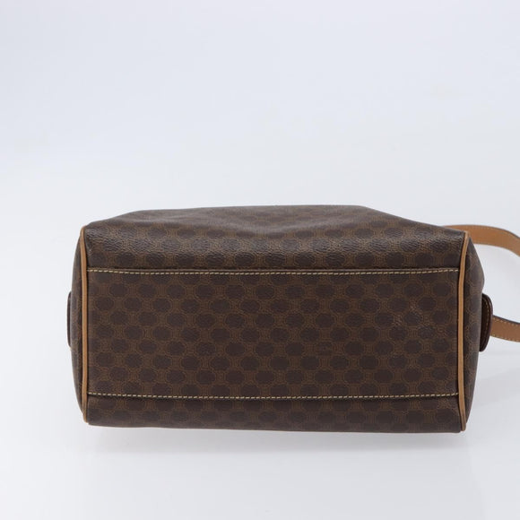 CELINE Macadam Canvas Shoulder Bag PVC Leather 3 Set Brown Auth 213027