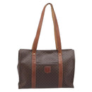 CELINE Macadam Canvas Shoulder Bag PVC Leather 3 Set Brown Auth 213027-2