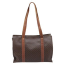 CELINE Macadam Canvas Shoulder Bag PVC Leather 3 Set Brown Auth 213027-3