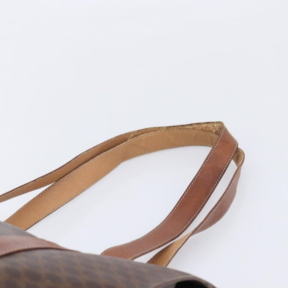 CELINE Macadam Canvas Shoulder Bag PVC Leather 3 Set Brown Auth 213027
