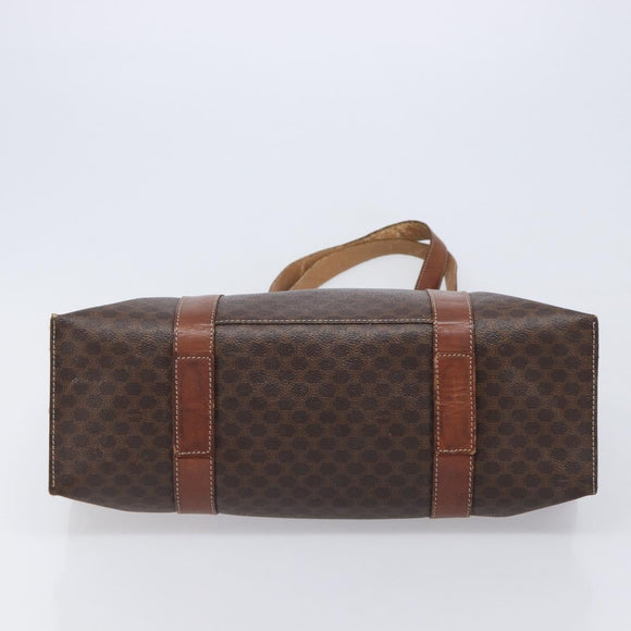 CELINE Macadam Canvas Shoulder Bag PVC Leather 3 Set Brown Auth 213027