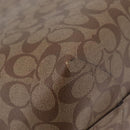 Coach Signature Tote Bag PVC Pac-Man Beige Silver Auth 213028M-12