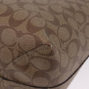 Coach Signature Tote Bag PVC Pac-Man Beige Silver Auth 213028M-13