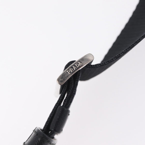 PRADA Shoulder Bag Nylon Black Silver Auth 213029