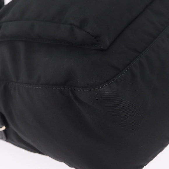 PRADA Shoulder Bag Nylon Black Silver Auth 213029