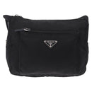 PRADA Shoulder Bag Nylon Black Silver Auth 213029-2
