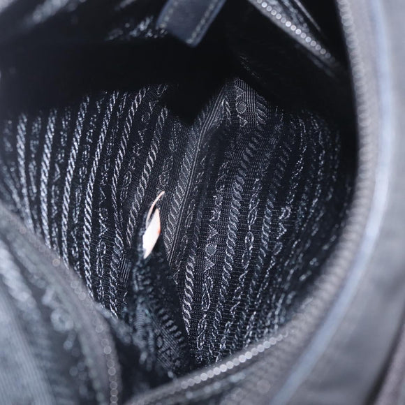 PRADA Shoulder Bag Nylon Black Silver Auth 213029