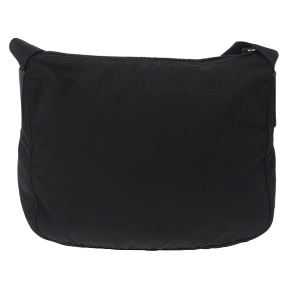 PRADA Shoulder Bag Nylon Black Silver Auth 213029