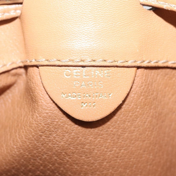 CELINE Macadam Canvas Shoulder Bag PVC Beige Gold Auth 213030