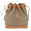 CELINE Macadam Canvas Shoulder Bag PVC Beige Gold Auth 213030-2