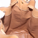 CELINE Macadam Canvas Shoulder Bag PVC Beige Gold Auth 213030-20