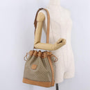 CELINE Macadam Canvas Shoulder Bag PVC Beige Gold Auth 213030-21