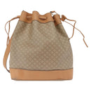 CELINE Macadam Canvas Shoulder Bag PVC Beige Gold Auth 213030-3