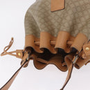 CELINE Macadam Canvas Shoulder Bag PVC Beige Gold Auth 213030-6