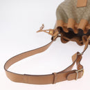 CELINE Macadam Canvas Shoulder Bag PVC Beige Gold Auth 213030-7