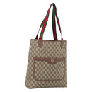 GUCCI GG Supreme Web Sherry Line Bag PVC Beige Gold 002 123 6487 Auth 213031A-1