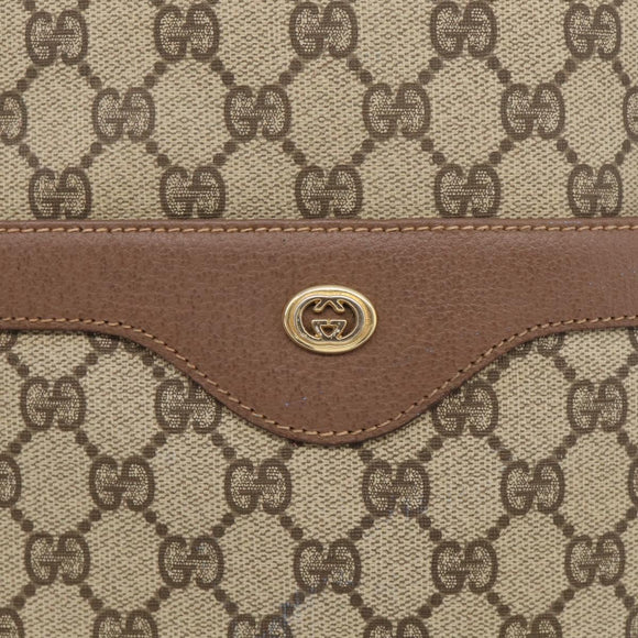GUCCI GG Supreme Web Sherry Line Bag PVC Beige Gold 002 123 6487 Auth 213031A