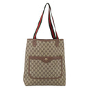 GUCCI GG Supreme Web Sherry Line Bag PVC Beige Gold 002 123 6487 Auth 213031A-2