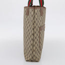 GUCCI GG Supreme Web Sherry Line Bag PVC Beige Gold 002 123 6487 Auth 213031A-4