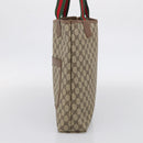 GUCCI GG Supreme Web Sherry Line Bag PVC Beige Gold 002 123 6487 Auth 213031A-5