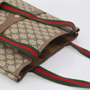 GUCCI GG Supreme Web Sherry Line Bag PVC Beige Gold 002 123 6487 Auth 213031A-6