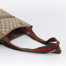 GUCCI GG Supreme Web Sherry Line Bag PVC Beige Gold 002 123 6487 Auth 213031A-7