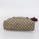 GUCCI GG Supreme Web Sherry Line Bag PVC Beige Gold 002 123 6487 Auth 213031A-9