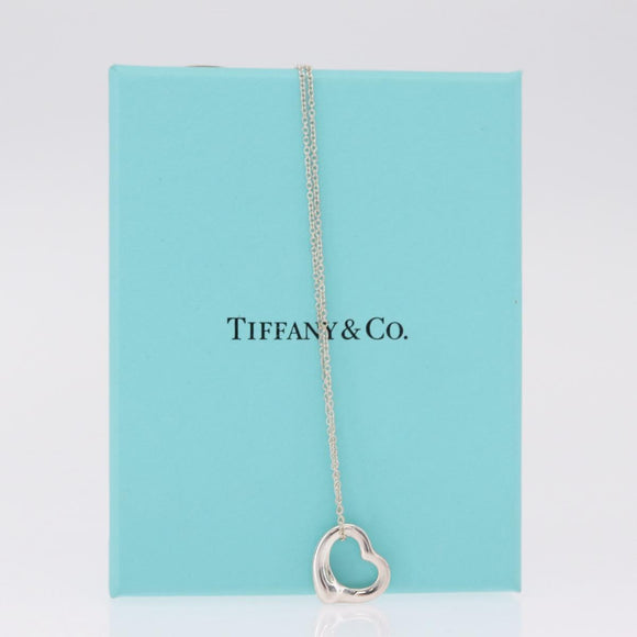 Tiffany & Co. Open Heart Necklace Ag925 Silver Auth 213039M