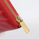 Saint Laurent Long Wallet Leather Red Gold Auth 213041-12