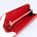 Saint Laurent Long Wallet Leather Red Gold Auth 213041-14