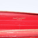 Saint Laurent Long Wallet Leather Red Gold Auth 213041-18