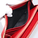 Saint Laurent Long Wallet Leather Red Gold Auth 213041-16