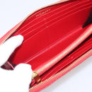 Saint Laurent Long Wallet Leather Red Gold Auth 213041-17