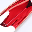Saint Laurent Long Wallet Leather Red Gold Auth 213041-20