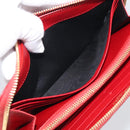 Saint Laurent Long Wallet Leather Red Gold Auth 213041-22