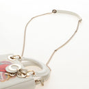 Christian Dior Lady Dior Dioramar Bag Calf Skin 2way White Gold Auth 213042M-12